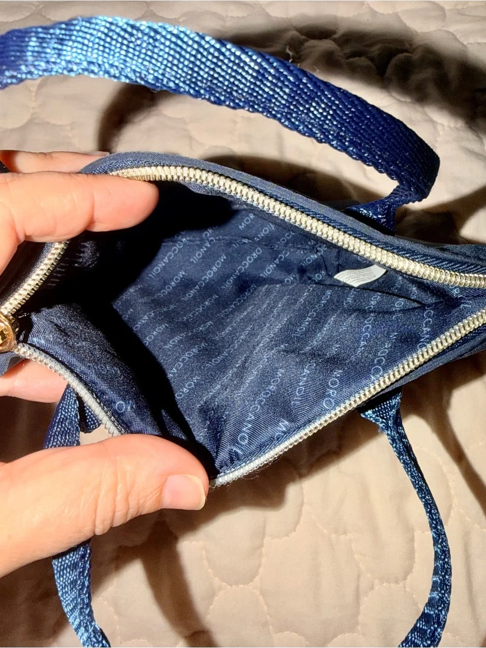 Moroccanoil Dark Blue Cosmetic Tote
